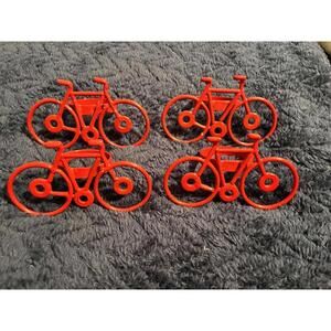 Set of 4 Red Bicycle Napkin Rings